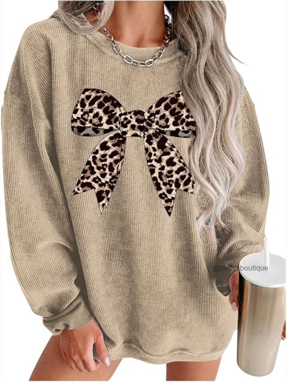 Leopard Print Oversized Sweatshirt Graphic Pullover Tunic Top Streetwear - Picture 1 of 3